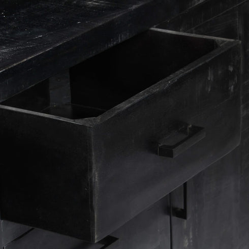 Rustika Rowe -  Sideboard Black 147x40x80 cm Solid Mango Wood